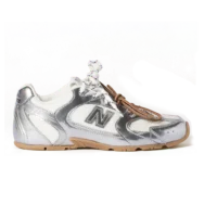 New Balance x Miu Miu 530 SL Leather Sneakers Metallic Silver